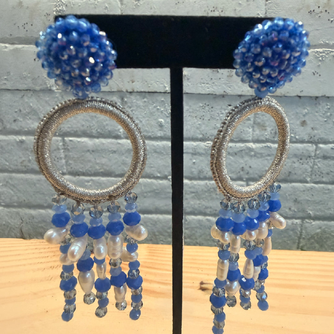 Silver ocean Dream Catcher Earrings