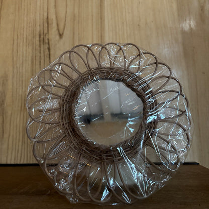 Handwoven Wicker Flower Mirror