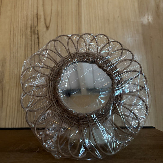 Handwoven Wicker Flower Mirror