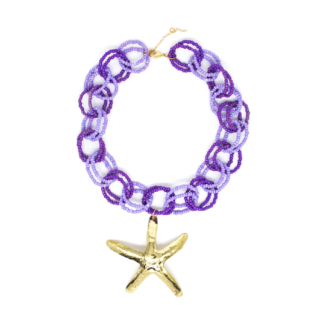 Purple Beads Chunky Choker