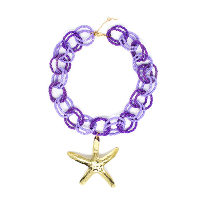 Purple Beads Chunky Choker