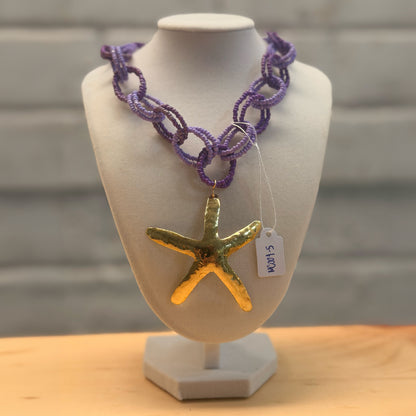 Purple Beads Chunky Choker