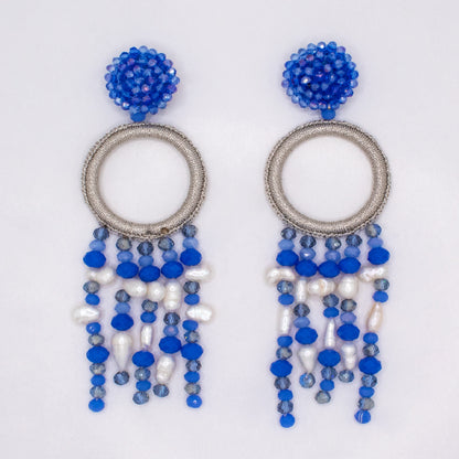 Silver ocean Dream Catcher Earrings