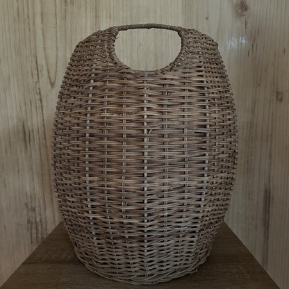 Handwoven Wire Rimmed Basket